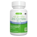 Igennus Clean Chelated Zinc 25mg cu cupru, Picolinat complet reacţionat & Bisglicinat, Complex de absorbţie ridicată, Supliment pentru femei şi bărbaţi, Lab verificate, non-GMO, Immune & Skin Support, 6 luni de aprovizionare