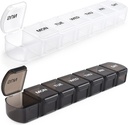 Large Weekly Pill Organizator 2 Pack,Daily Vitamina Case Box 7 Ziua cu XL Compartiment,Calatorie prietenos Medicina Organizator pentru suplimente de ulei de ficat Cod