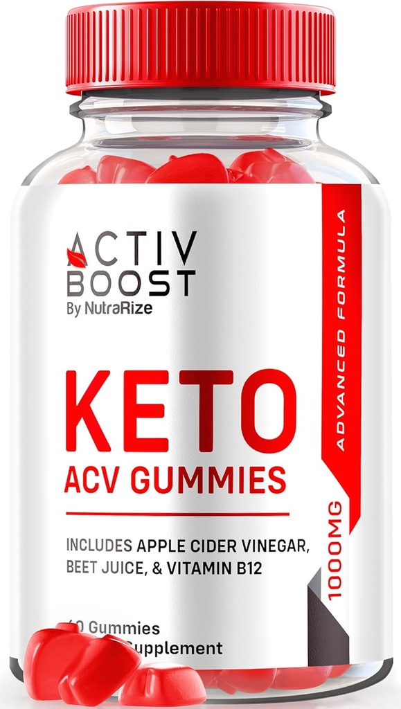 NutraRize Activ Boost Keto ACV Gummies - Keto Supliment pentru pierderea in greutate avansata, Putere maximă, Gomitas Recenzii (60 Gummes)
