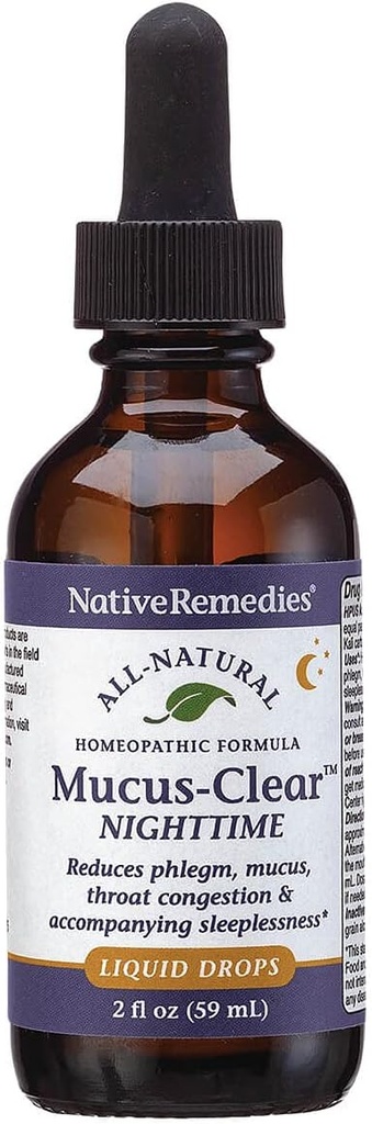 Remedii native Mucus-Clear Nighttime - Temporar Relieves Mucus congestie și susține somn liniștit