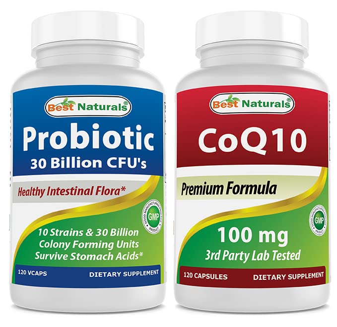 Cele mai bune naturale Probiotice 10 tulpini & 30 miliarde CFU & COQ10 100 mg