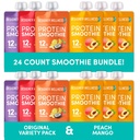 Designer Wellness Proteine Smoothies Origignal Variety Pack și Peach Mango Bundle