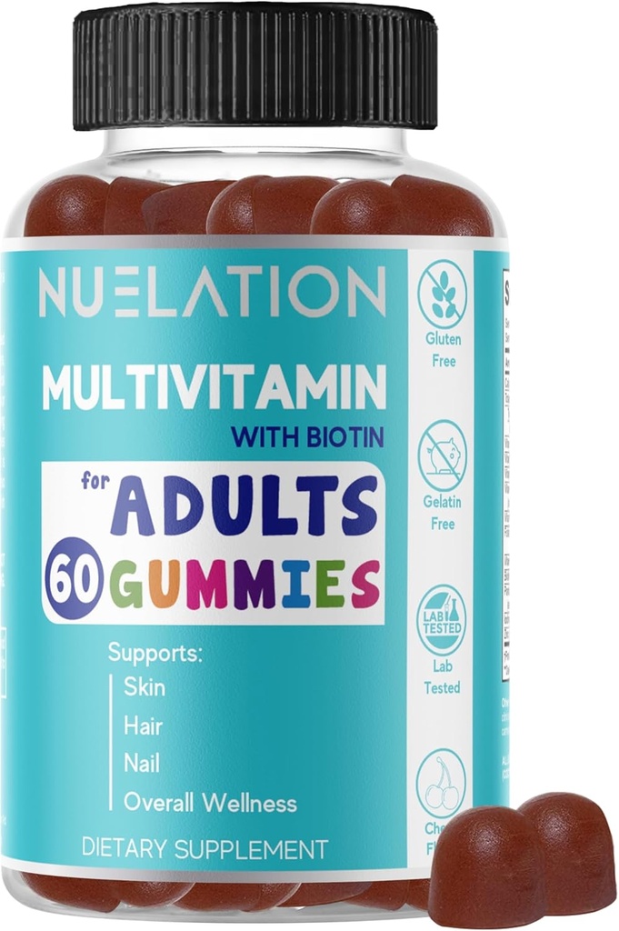 Men & Women Multivitamine Gummies. O multivitamine zilnice bine rotunjite cu Biotin 5000 mcg. Non-GMO, 60 Count, 30 Servings. Multi Vitamina pentru adulti pentru suport imunitar, Wellness global