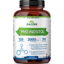 Capsulele de Zazzee Myo-Inositol, 2000 mg per Serving, 120 Capsule Vegane, Dozare ideală pentru 40:1 Ratio, 100% Vegetarian, Hormone Echilibru & Healthy Function Support, All-Natural and Non-GMO