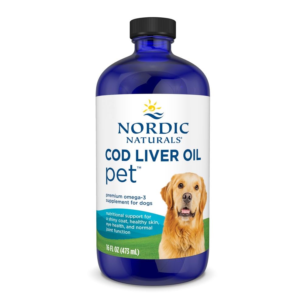 Nordic Naturals Pet Cod Ulei de ficat de companie, Nearomat - 16 oz - 1048 mg Omega-3 Per Teaspon - Ulei de pește pentru câini cu EPA & DHA - Promovează pielea, haina, și sănătatea imună