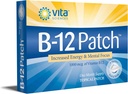 Vita Sciences Vitamina B12 Patch - Formula de rezistență suplimentară pentru bărbați și femei, 1 lună de aprovizionare. Boost Energy, Focus, Memorie & Metabolism