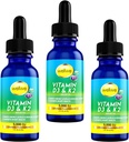 Drops lichid de vitamina D3 K2 cu ulei MCT 5000 UI - Vegan, No Taste, No Odor, Soy-Free, Gluten Free, Non-GMO, 1000 UI per picătură, Boosts Energy & Immune System (3 Pack)