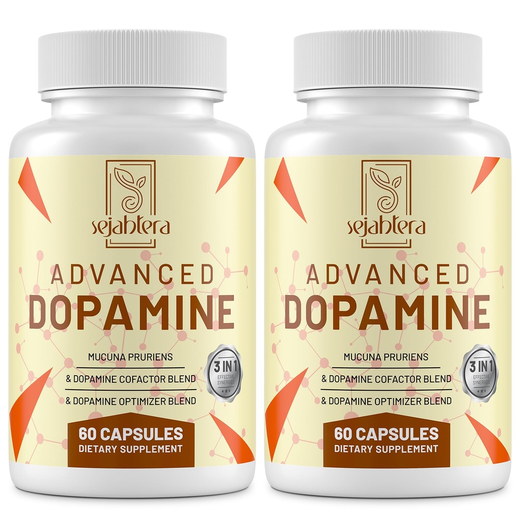 Dopamina Supliment-Mucuna Pruriens extract de semințe, Vitamine premium, Minerale și extracte de plante naturale pentru Drive Mental, Clarity, Focus-120 Capsule