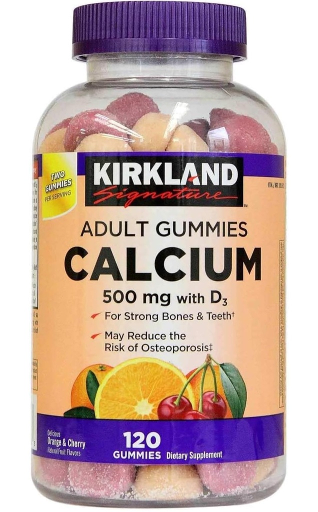 Semnătură Kirkland Calciu masticabil cu vitamina D3 Gume adulte, 120 ct x 1 Flacon