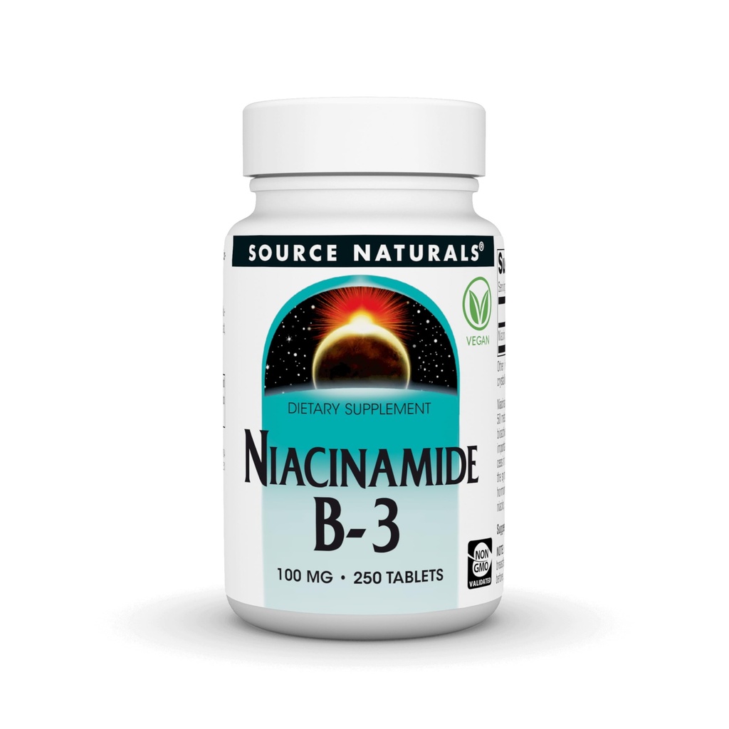 Sursa naturale Niacinamida B-3, 100 mg Supliment alimentar - 250 comprimate