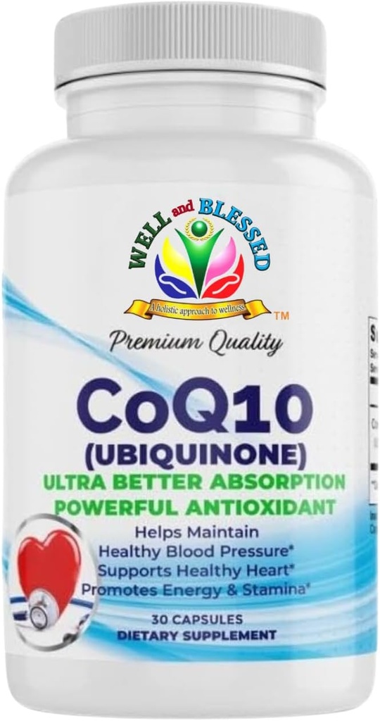 CoQ10 (Ubichinonă) - 30 capsule - Formula de absorbție mai bună Ultra - Promovarea energiei și a rezistenței - Vegan și vegetarian prietenos - fără aditivi artificiali