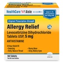 HealthCareAisle Alergie Relief - Levoterizină Dihidroclorhidrat comprimate USP, 5 mg, 160 comprimate, Recrutare inițială Concentrație Alergie Medicamente, 24-our Relief, 80 Conte (Pachet de 2)
