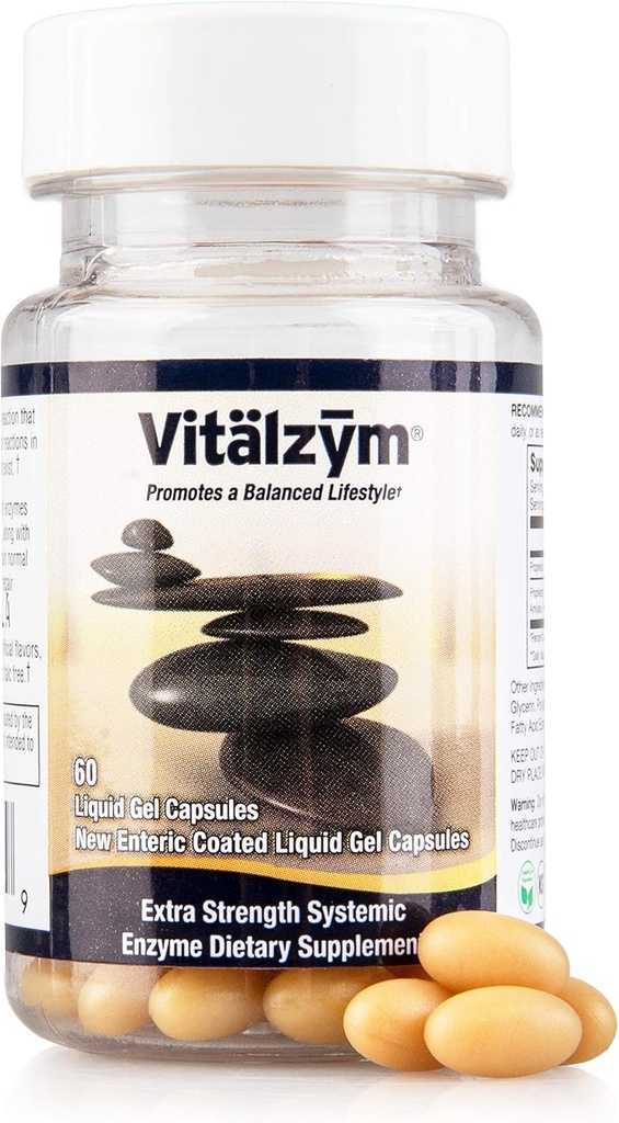 Enzime sistemice  Proteolitice Capsule cu gel lichid, cu Serapeptază, Suport Imun şi Comun, Supliment natural pentru dureri Plus Fertilitate (60 capsule)