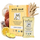 Înțelept Bar Adaptogen Mushroom Nutrition Baruri cu Reishi, Lions Mane & Ashwagandha, Organic Vegan & Gluten Free Snacks pentru focus natural, Energy & Imunity Support, Lemon Ginger Flavor, 12 Conte