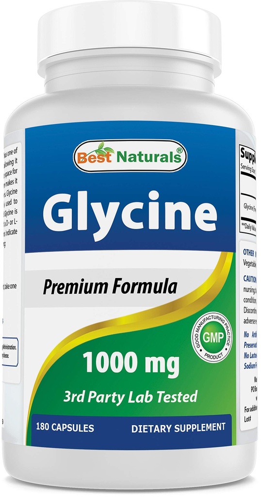 Cel mai bun naturales Glicină Supliment 1000 Mg pentru producția de energie, 180Count