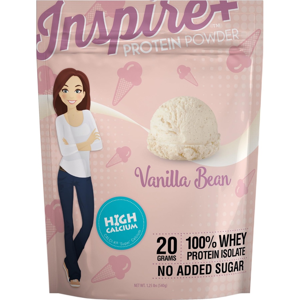 Mancare baritrica Inspira Vanilie Bean 20g Proteina Whey Pulbere izolata cu calciu