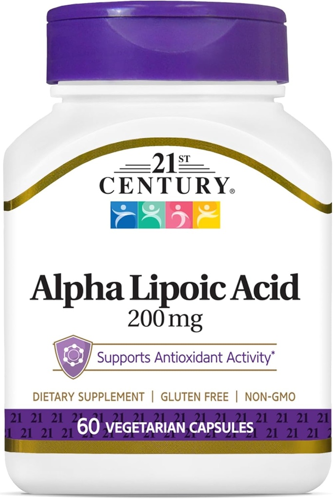 21st Century Healthcare Alpha Acid lipoic 200 mg, 60 Conte Vegetarian Capsule