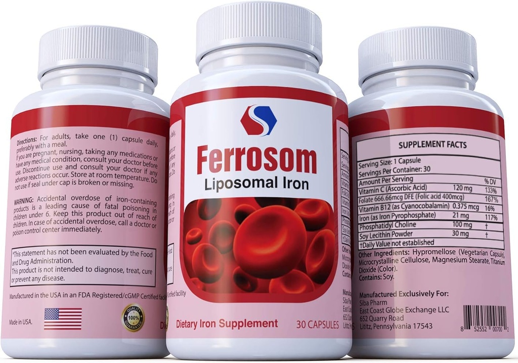 Suplimente de fier lipozomal de Siba Pharm 