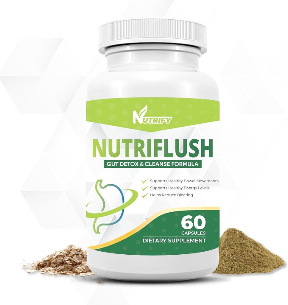 NutriFlush - Suport puternic Colon & Gut Cleanse Formula, Absorbție ridicată, OMG gratuit, Made in USA