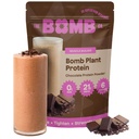 Bomb Co. Bomb Plant Proteina, Pulbere de proteine cu 21g Proteina, Aminoacidi, Zero Zahăr, Proteina Pea, Cocoa, Chia Seminte, Seminte de dovleac, Vanilie & Monk Fruit, Gluten Free, Ciocolata Aroma, 20 Srvgs