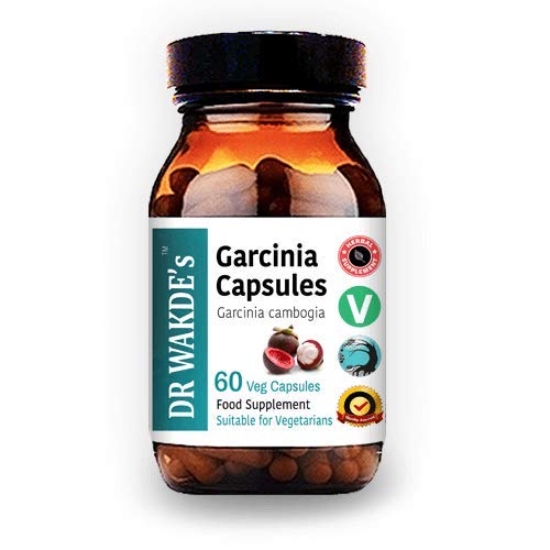 Capsule de fructe Garcinia DR WAKDE (Garcinia cambogia, 60 Veg Caps, Supliment pe bază de plante, Herb Ayurvedic, Toate naturale, Vegan)