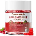 Glycinate de magneziu GLEENPEOPLE 400mg - Supliment de potasiu de magneziu fără zahăr cu malat de magneziu, vitamina D, B6 și CoQ10 pentru suport calm și somn pentru adulți - Zmeură gume