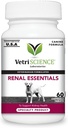 VetriScience Rinichi sanatate Chewable Tablete, Renal Essentials Supliment pentru câini, tract urinar și suport renal cu ciuperci, Root Astragalus, Seminte de Nettle și plante aromatice, Fum, 60 Conte
