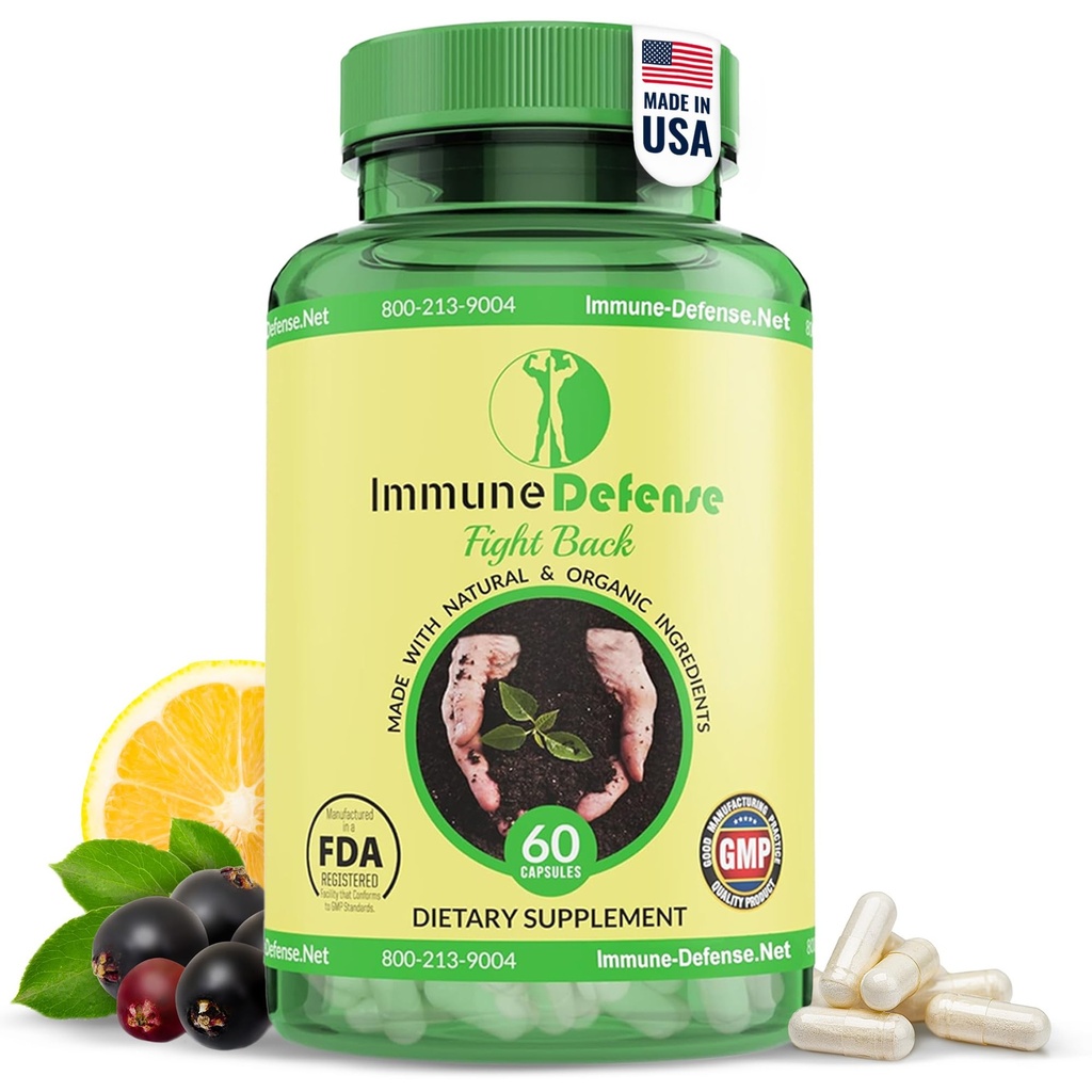 Supliment de sprijin imun - Boostere imune naturale şi organice pentru adulţi - Suport imunitate cu vitamina C & Vitamina D, Usturoi, Ghimbir, Lemon, Elderberry, Seleniu & Zinc - 60 capsule