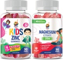 Gume de magneziu pentru adulți și gume de zinc pentru copii și adulți. 200mg - Chews de magneziu calm - Citrice de magneziu Supliment masticabil pentru Mood & Muscle Support. Gumă de mestecat de zinc pentru suport imunitar -