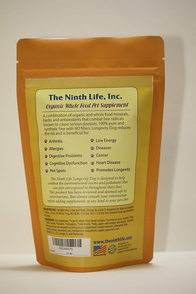 Organic Dog Vitamina Supliment - câine longevitate (11.2 oz.)