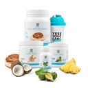 Da, puteți! Detoxifiere Plus Kit, Daily Cleanse Pure Fiber Meal Înlocuire, Drink Mix, Shake Booster & Supliment, Body Cleanse Kit pentru femei, Daily Cleanse - Dulce de Leche, Aloe Vera Peach Lemonade