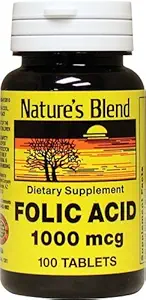 Acid folic Blend 1000 mcg 100 Tabs Ambalaj cu 2 comprimate