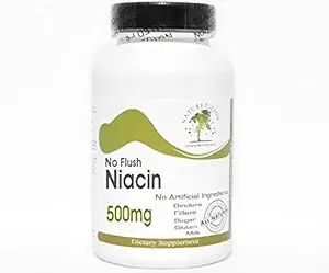 Fără Flush Niacin 500mg ~ 200 capsule - fără aditivi ~ Suplimente naturiste