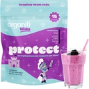Organifi Copii: Protejați - Suport imun zilnic pentru copii cu boabe de soc, Acerola Cherry și Zinc - Berry Aroma praf de imunitate - Bazat pe plante, Vegan, și fără gluten, lactate sau soia - 15 Serviri