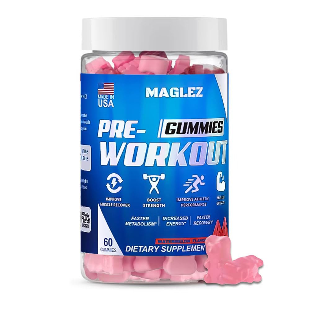 Gume de antrenament Pre pentru bărbați și femei, Gummy PreWorkout cu Beta Alanine 