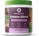 Amazing verdeață amestec antioxidant: Super Verzi pulbere Smoothie Mix cu Spirulina organică, Root Root Powder, Elderberry, Bilberry, Prebioitics & Probiotice, Sweet Berry, 30 Serviri (Packaging May Vary)