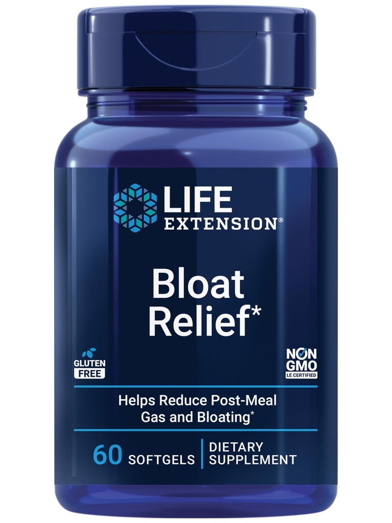 Extensia de viaţă Bloat Relief, Artichoke, Ginger, Fennel şi Turmeric pentru Digestive Health, Suportă Bloating Relief şi promovează Digestive Comfort, Gluten gratuit, non-GMO, 60 softgels