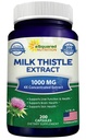 aSquared Nutrition Milk Thistle Supliment 1000mg-200 Capsule,Max Concentrat 4X Extract concentrat 4:1 Milk Thistle Seed Powder Herb Pills, 1000 mg Silymarin Extract pentru suport hepatic, Cleanse, Detox