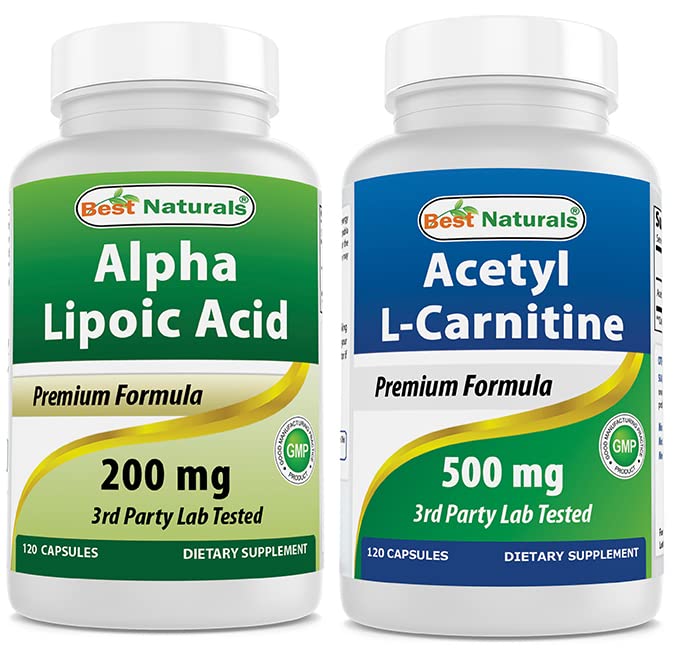 Cel mai bun natural alpha Acid lipoic 200 Mg & Acetil L- Carnitină 500 Mg