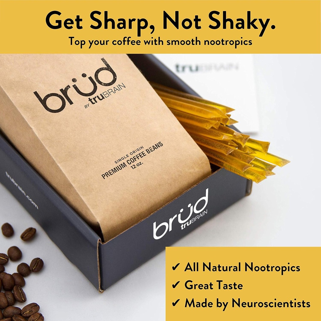 TruBrain Nootropic Coffee Enhancer - Focus, Energy, Clarity. Absorbare rapidă Nootrops 