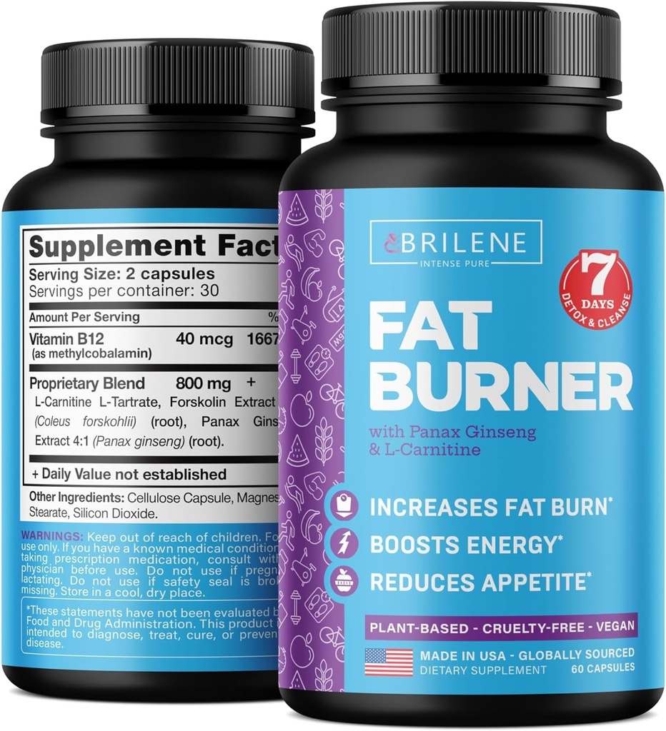 Pierdere în greutate pastile pentru femei - Made în Statele Unite ale Americii - Natural Appetite Supressant & Metabolism Booster - Fat Burners cu L-Carnitina pentru a pierde în greutate rapid - 60 capsule