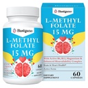 15mg L Methylfolat (5-MTHF) - Acid folic activ îmbogăţit cu vitamine B6 şi B12-60 Capsule vegetariene - non-GMO, gluten-liber