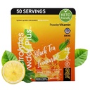 Electroliti pulbere Plus (50 Servings) Ceai negru Limonadă Electrolit Pulbere Zero Calorie Keto,0 Zahăr, Nu Maltodextrin,1000mg Potasiu,120mg Calciu,120mg Magneziu, Pulbere de hidratare