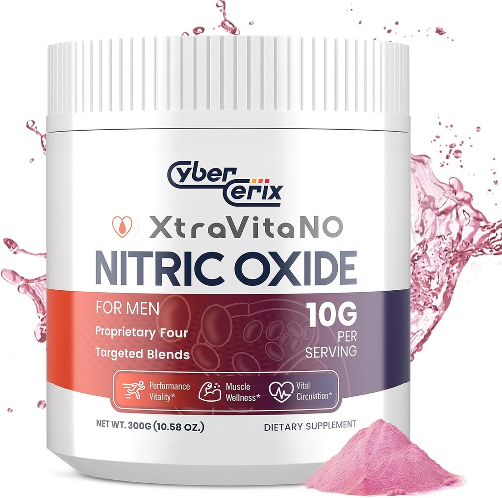 Suplimentul oxidului azotic pentru bărbaţi - Extra Putere Oxid nitric Pulbere pentru inimă, circulaţie, fluxul sanguin, energie, rezistenţă - 10g per servire, 30 Serviri
