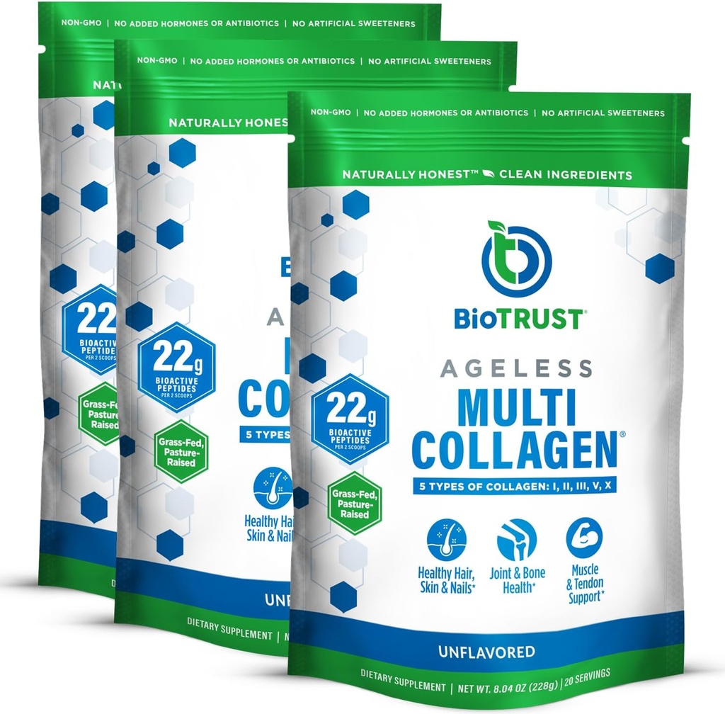 BioTrust Agless Multi Colagen Peptides Powder 
