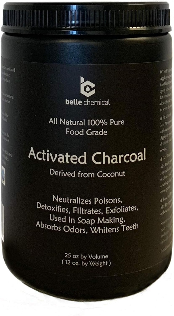 Mare - mai puțin mess Jar Coconut Pudră de nucă de cocos activat - vrac - Grad alimentar, Kosher, NSF - Albirea dinților, Scrub facial, Sapun de luare