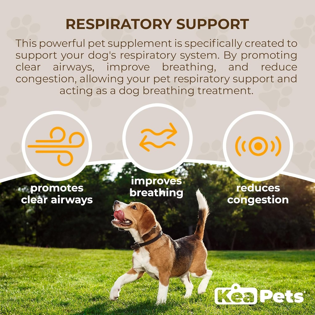 Doggie Condiments Pet Respirație de animale de companie Un supliment de câine natural pentru respirație de câine Optimal, Sinusuri clare, Tuse, Strănut și Congestion Relief pentru câini