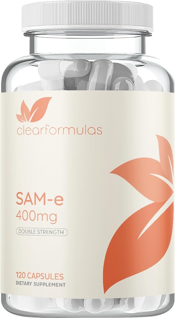 Bioactive SAM-e 400mg - SAM-e supliment de înaltă rezistență cu biologic activ S,S Formular pentru suport de ficat și mood - Vegan non-GMO Conservator gratuit - Made în SUA (120 Servings)