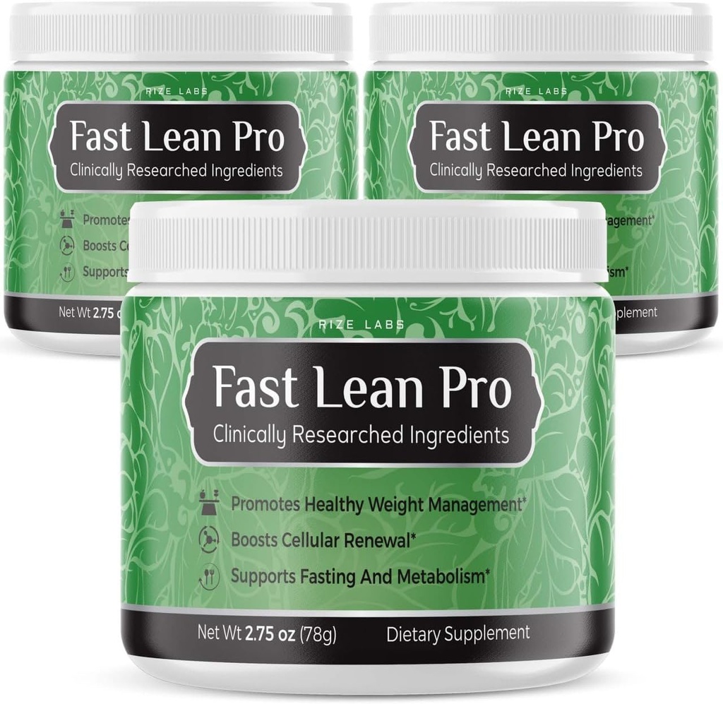 rize laboratoare Fast Lean Pro, Official Fast Lean Pro Advanced Formula Supliment Recenzii, FastLeanPro hydration BCAA Drink Capsule într-un borcan, Easy to Scoop and Gustes Great (90 Servings) (Pachet de 3)