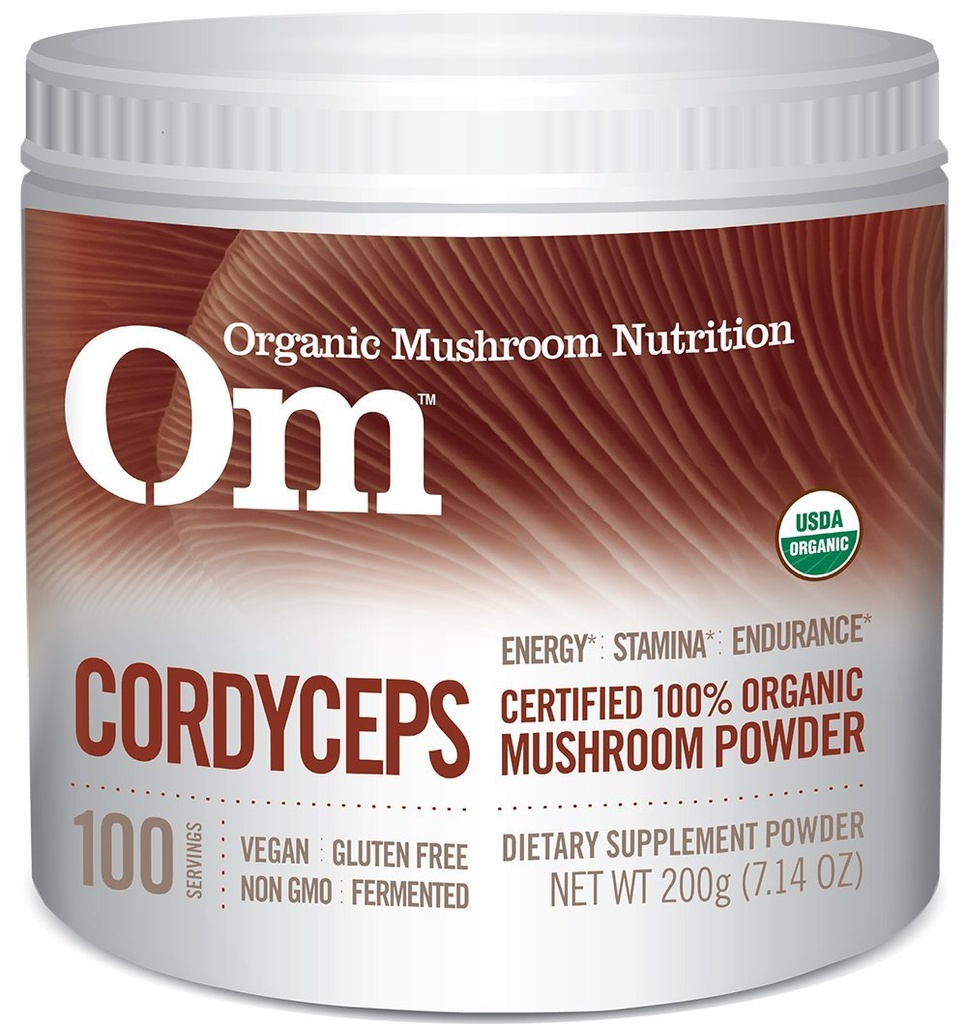 Om Organic Mushroom Superfood Powder, Cordyceps, 100 Servings, Energy and Endurance Supplement, 7.05 Ounce (Pachet de 1)